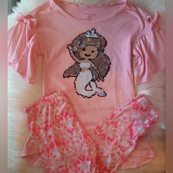 Girls 2pc Matching Set - Mermaid/ Pink TieDye - Size 7-8 - Boutique Set - Picture 1 of 8